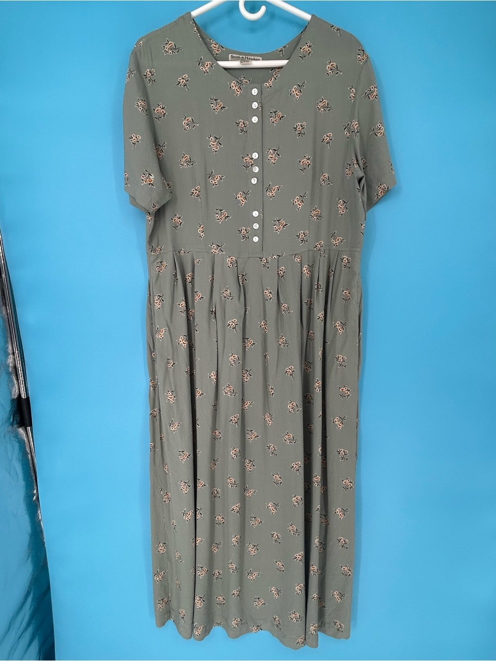 Smith & Hawken Olive Green Floral Maxi Dress